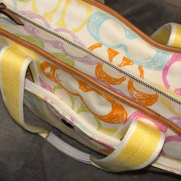 Coach Multicolor Coach Hampton Scribble Signature Tote Bag - Picture 9 of 14